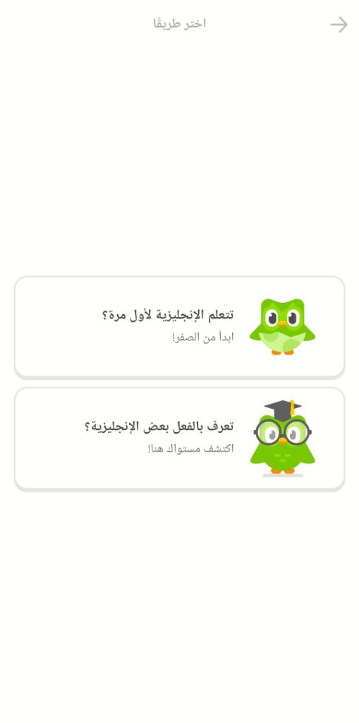 تطبيق Duolingo لتعلم اللغة الإنكليزية