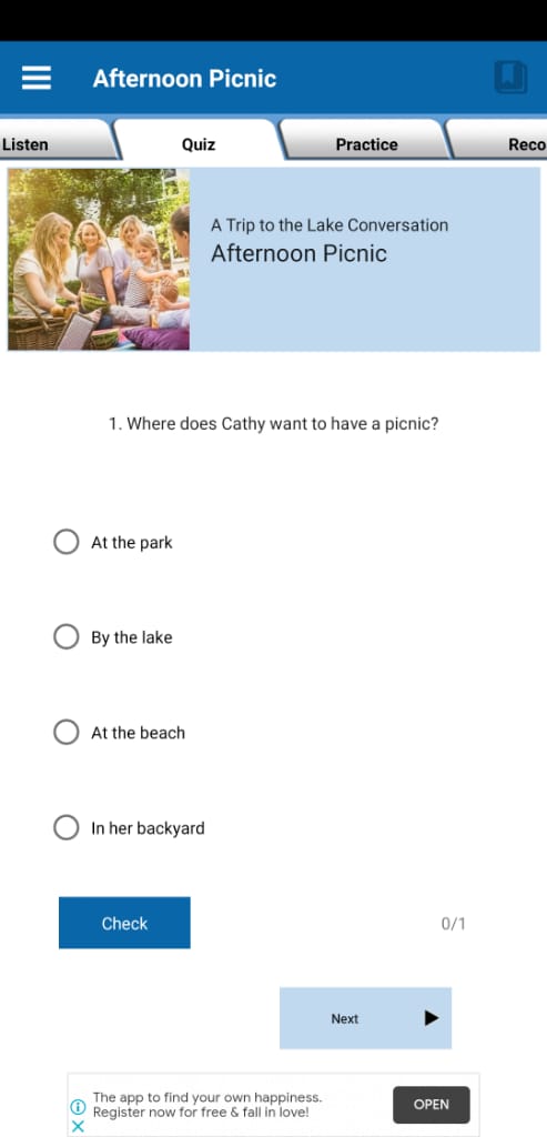 English Conversation Practice أسئلة الفهم