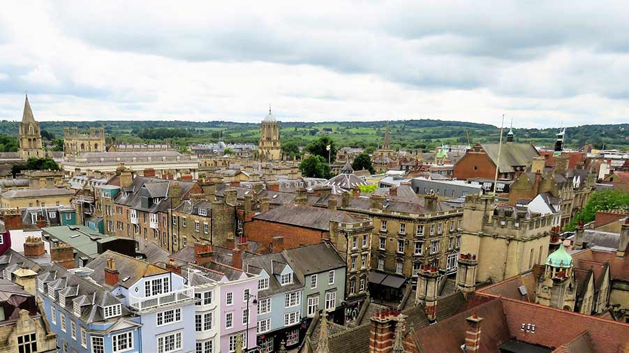 صورة لمدينة أوكسفورد من الأعلى